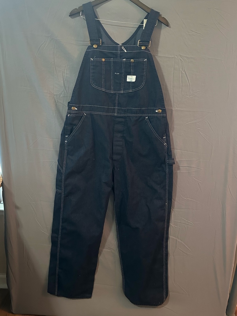 Sears Navy Blue Denim Carpenter Overalls